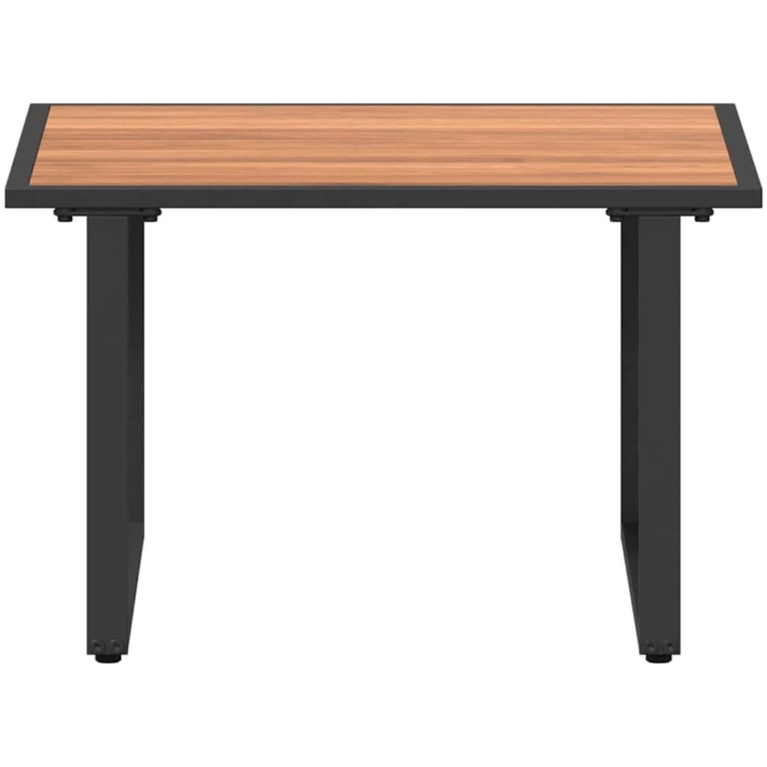 Brunt trädgårdskaffebord DPC och stål vidaXL 55 x 55 x 35 cm – bild 6