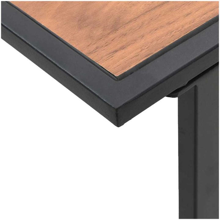 Brunt trädgårdskaffebord DPC och stål vidaXL 55 x 55 x 35 cm – bild 9