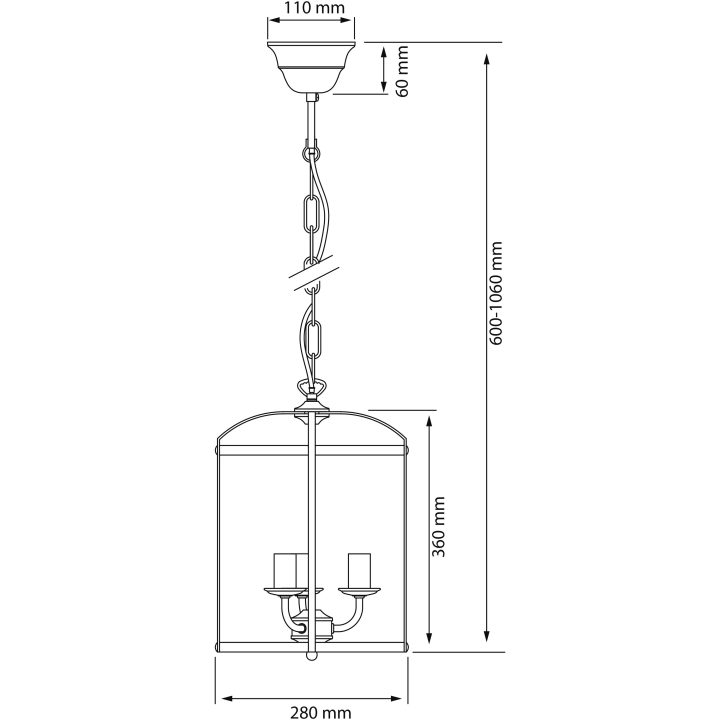 Budgie Taklampa ø28, Krom ANETA HOME Antik /Klar – bild 2
