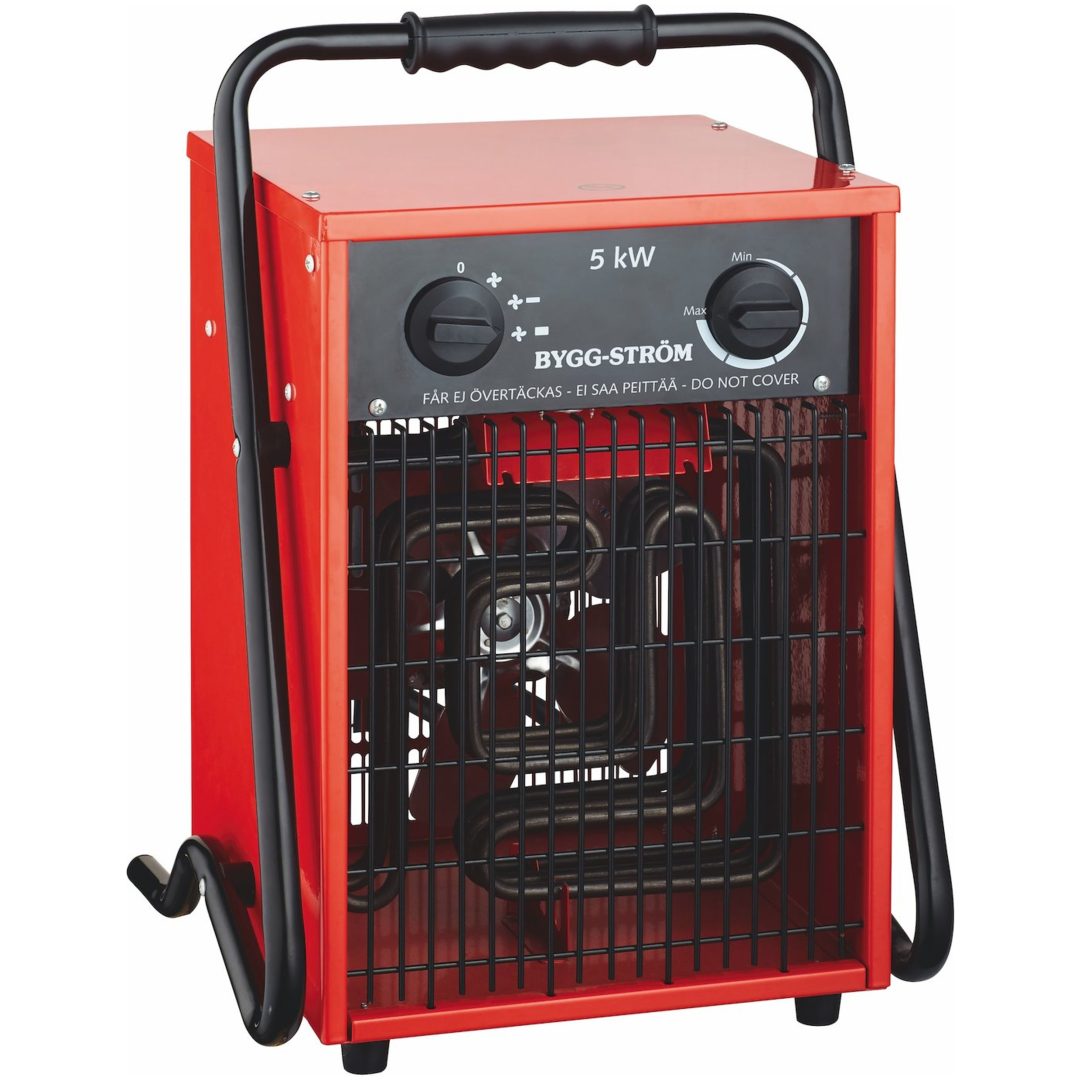 Byggfläkt, Stativ, 5kW, 400V, Röd, IP44 MALMBERGS