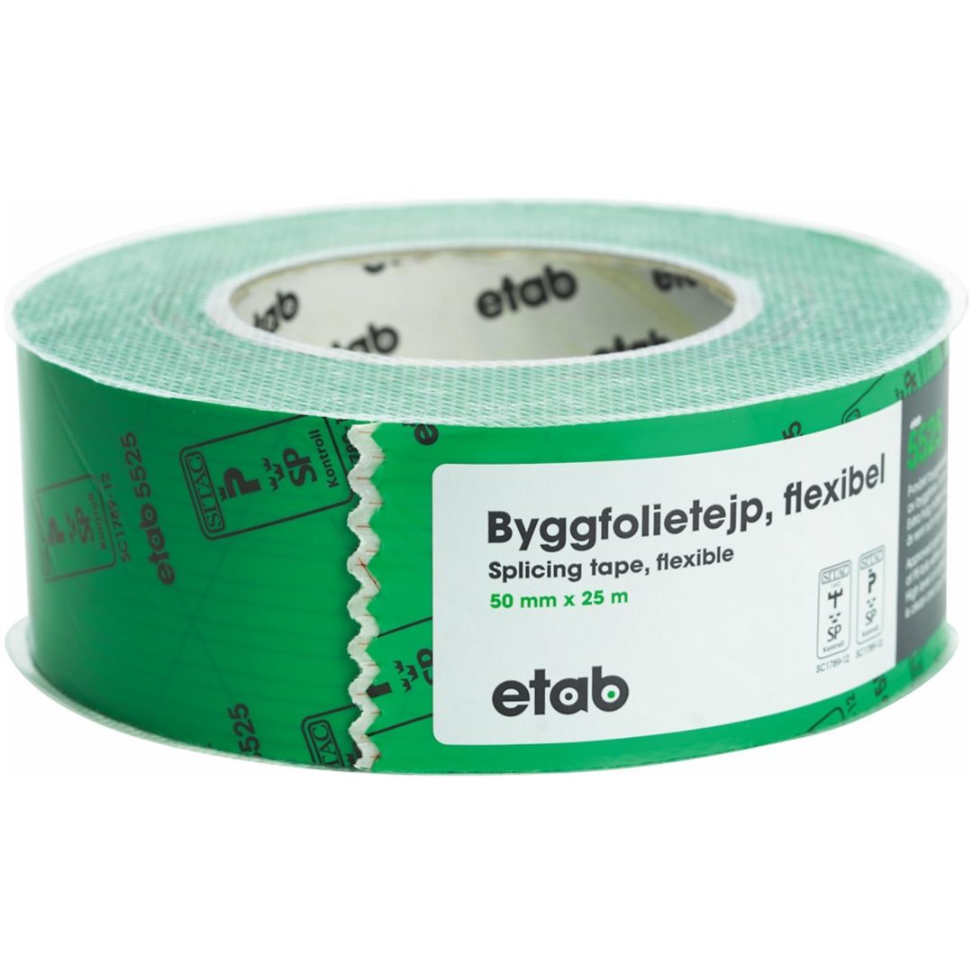 Byggfolietejp, Grön, Bredd 50 mm etab