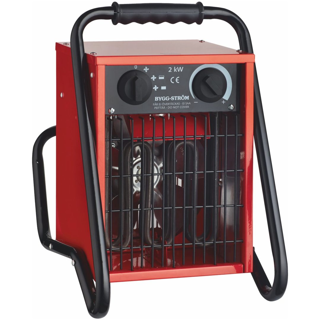Byggvärmefläkt, 2kW, 230V, Röd, IP44 MALMBERGS