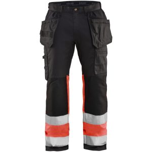 Byxa 15581811 Svart / Hivisröd BLÅKLÄDER