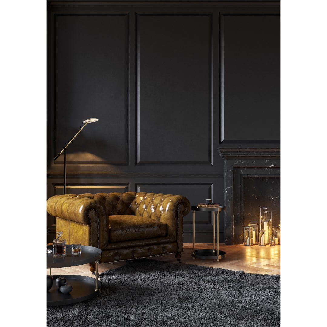 Cadiz Golvlampa, ANETA HOME Sockel LED Svart /Matt Mässing – bild 5