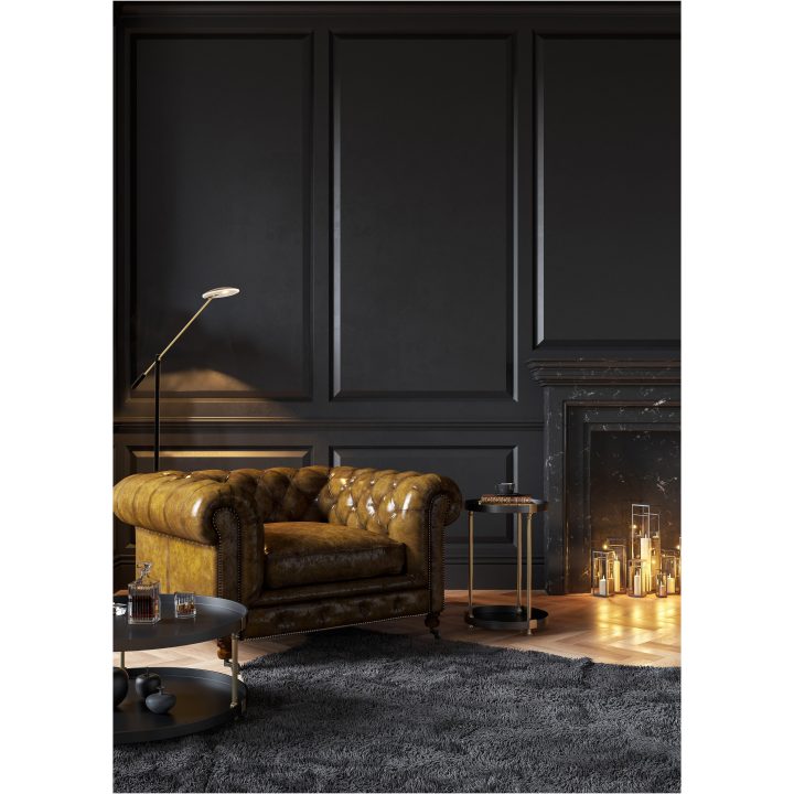 Cadiz Golvlampa, ANETA HOME Sockel LED Svart /Matt Mässing – bild 5