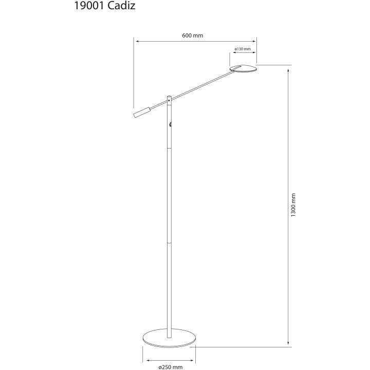 Cadiz Golvlampa, ANETA HOME Sockel LED Svart /Matt Mässing – bild 6