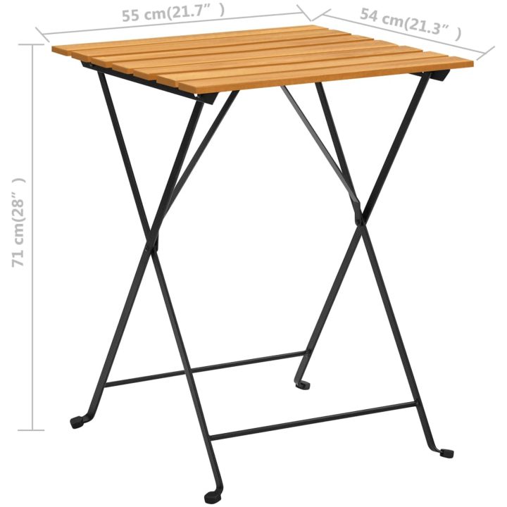 Cafébord 55x54x71 cm massivt akaciaträ vidaXL – bild 8