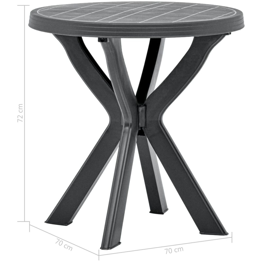 Cafébord antracit ⌀70 cm plast vidaXL – bild 5