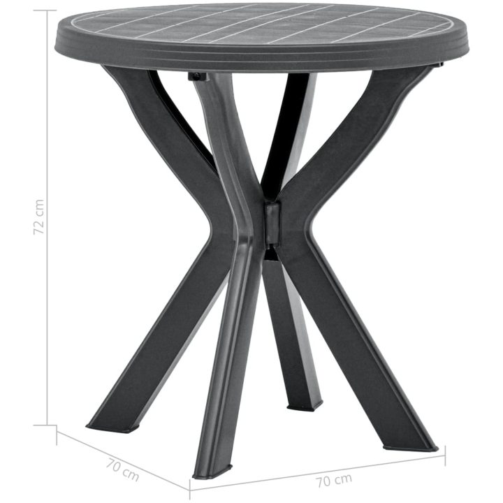 Cafébord antracit ⌀70 cm plast vidaXL – bild 5