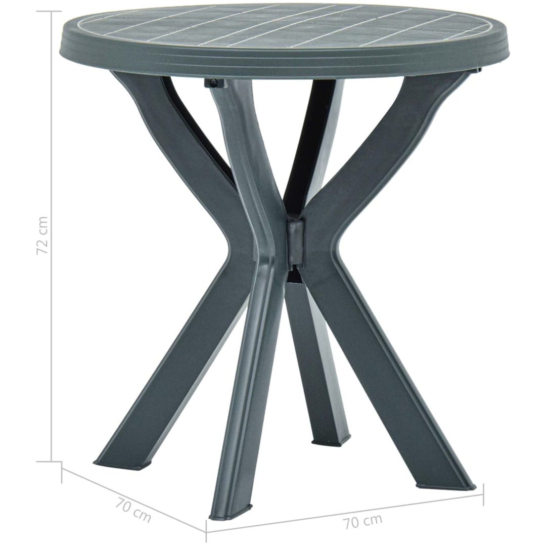Cafébord grön ⌀70 cm plast vidaXL – bild 5