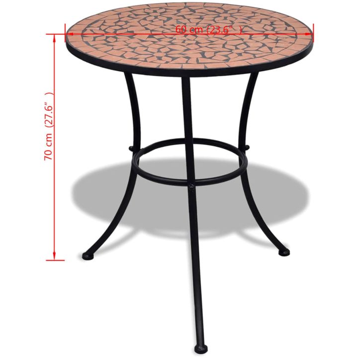 Cafébord terrakotta 60 cm mosaik vidaXL 60 x 70 cm – bild 5