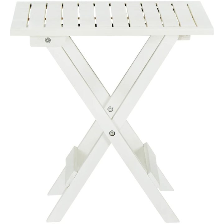 Cafébord vit 46x46x47 cm massivt akaciaträ vidaXL – bild 3