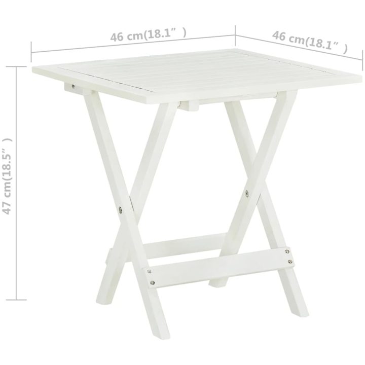 Cafébord vit 46x46x47 cm massivt akaciaträ vidaXL – bild 8
