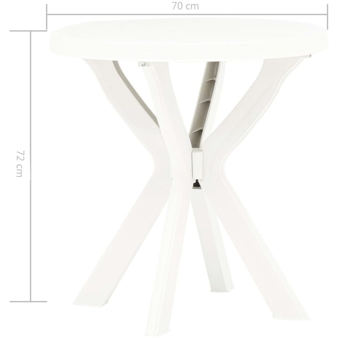 Cafébord vit ⌀70 cm plast vidaXL – bild 4
