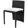 Cafégrupp med dynor 3 delar konstrotting svart vidaXL – miniatyr 6