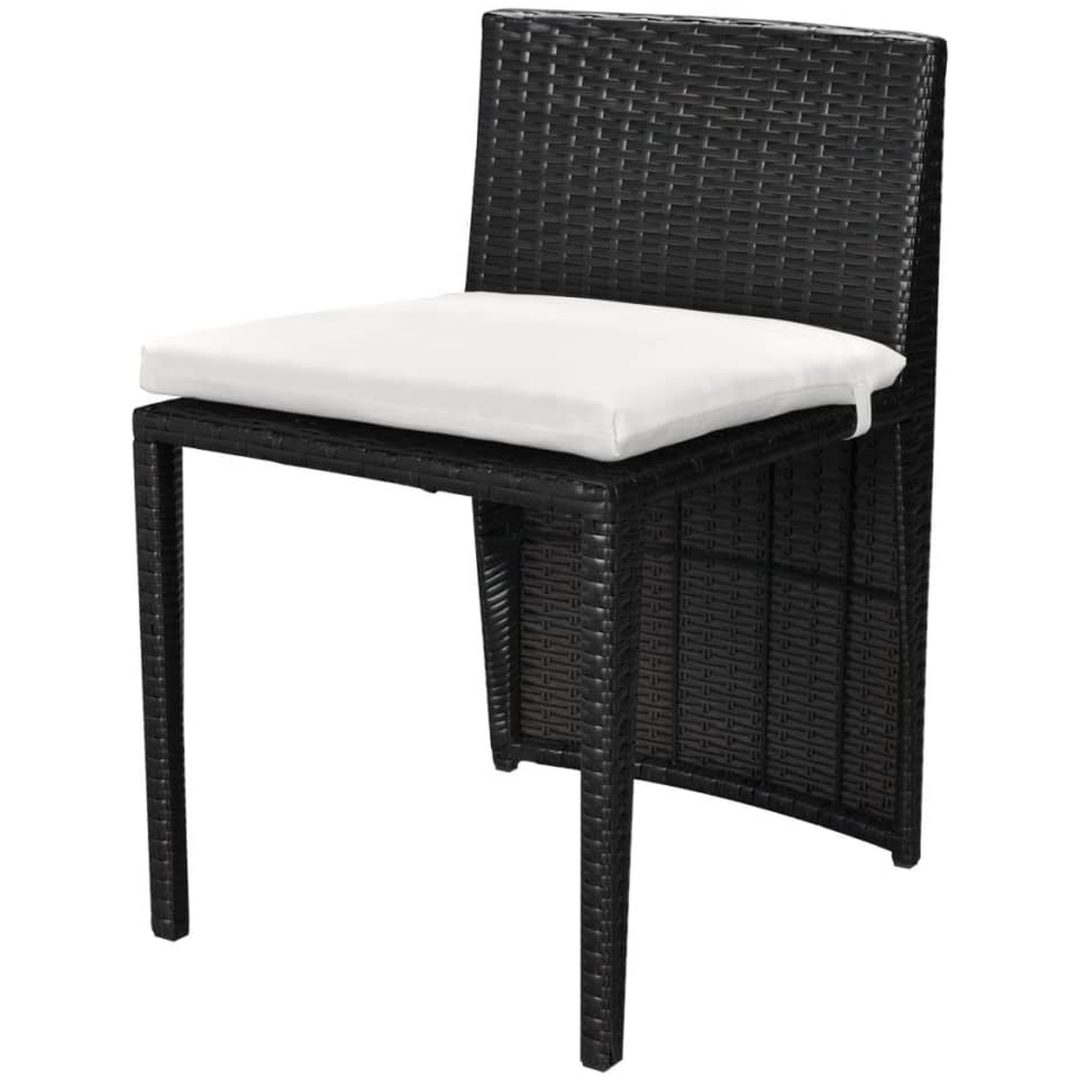 Cafégrupp med dynor 3 delar konstrotting svart vidaXL – bild 6
