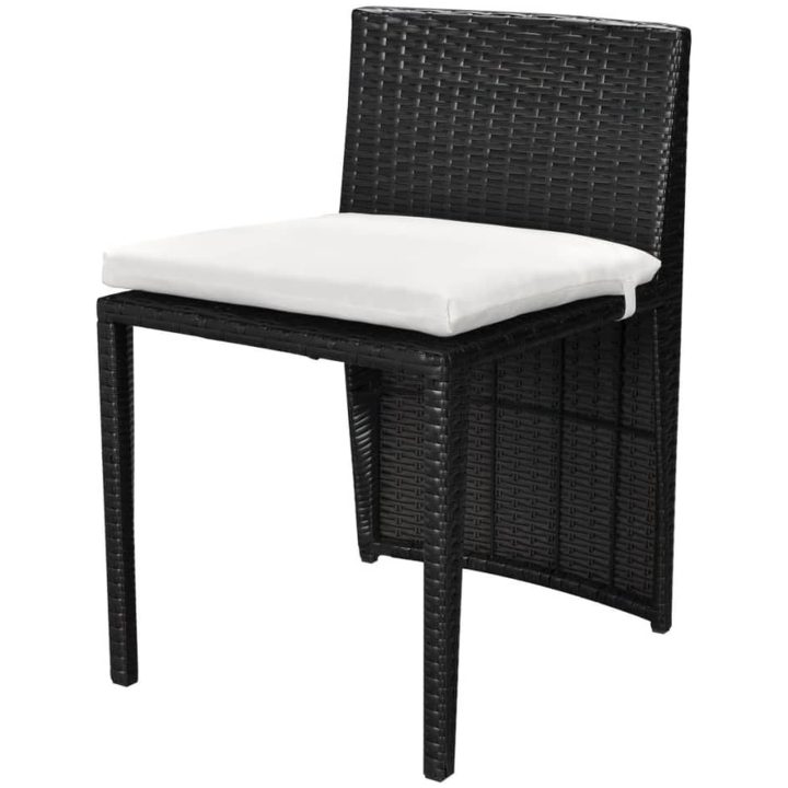 Cafégrupp med dynor 3 delar konstrotting svart vidaXL – bild 6