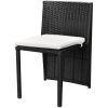 Cafégrupp med dynor 3 delar konstrotting svart vidaXL – miniatyr 7
