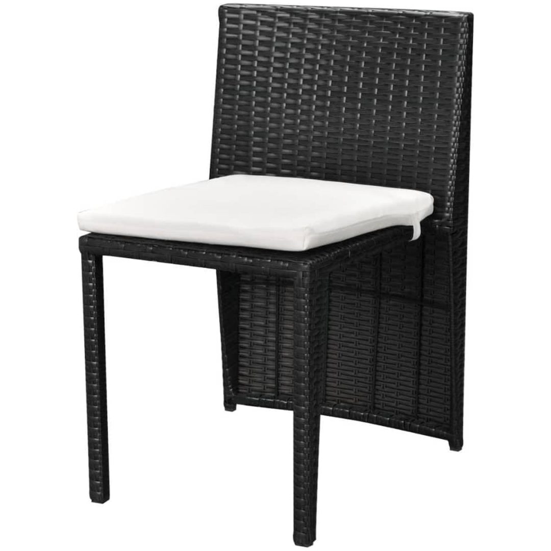 Cafégrupp med dynor 3 delar konstrotting svart vidaXL – bild 7