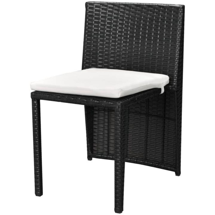 Cafégrupp med dynor 3 delar konstrotting svart vidaXL – bild 7