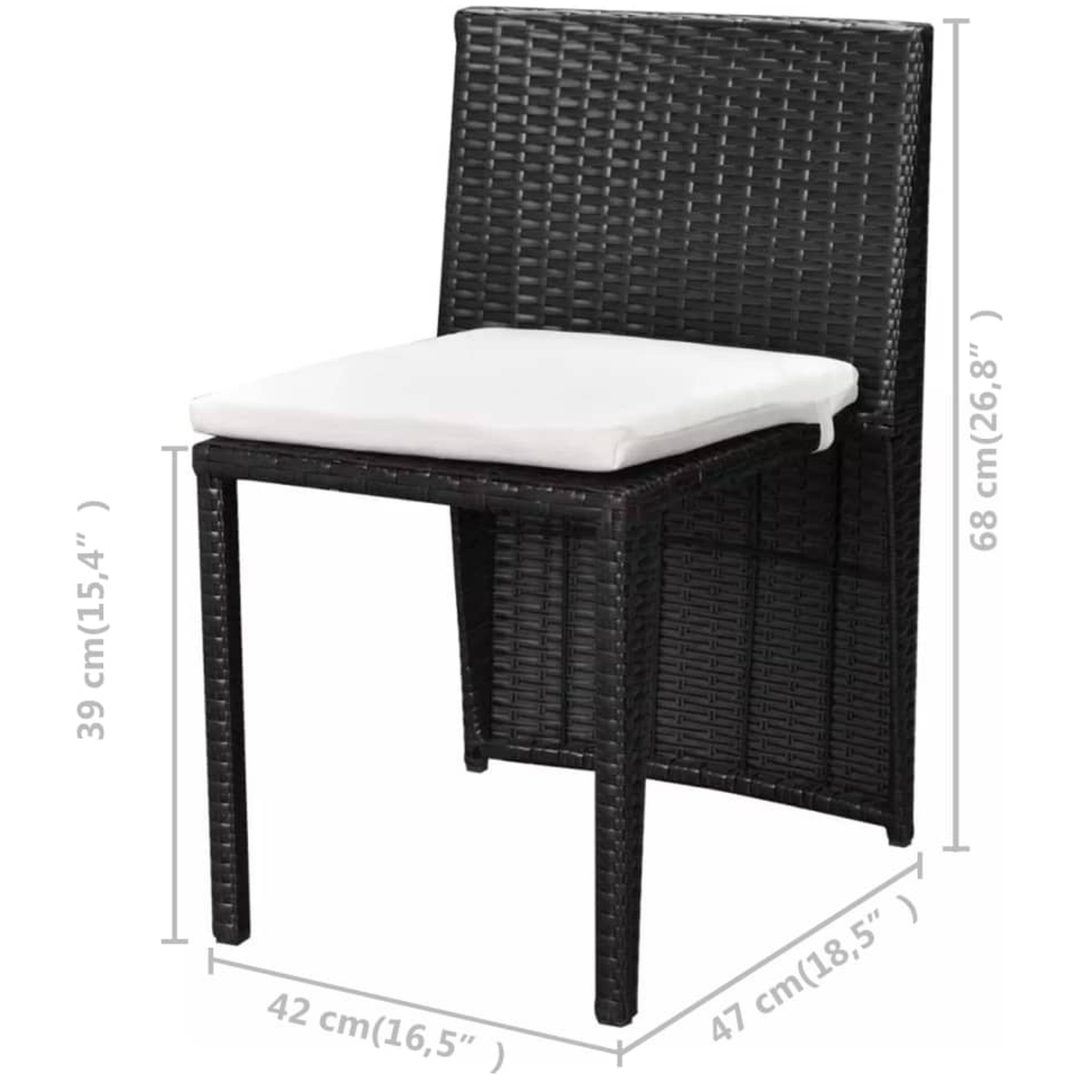 Cafégrupp med dynor 3 delar konstrotting svart vidaXL – bild 8