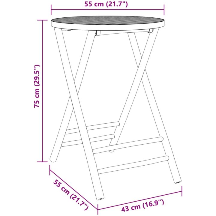 Caféset 3 delar bambu vidaXL – bild 9