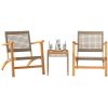 Caféset 3 delar beige konstrotting och massivt akaciaträ vidaXL – miniatyr 3