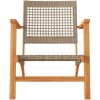 Caféset 3 delar beige konstrotting och massivt akaciaträ vidaXL – miniatyr 5