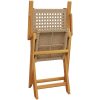 Caféset 3 delar beige konstrotting och massivt trä vidaXL 60 x 75 cm – miniatyr 7