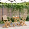 Caféset 3 delar beige konstrotting och massivt trä vidaXL 60 x 75 cm – miniatyr 1