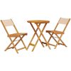 Caféset 3 delar beige tyg och massivt trä vidaXL 60 x 75 cm – miniatyr 2