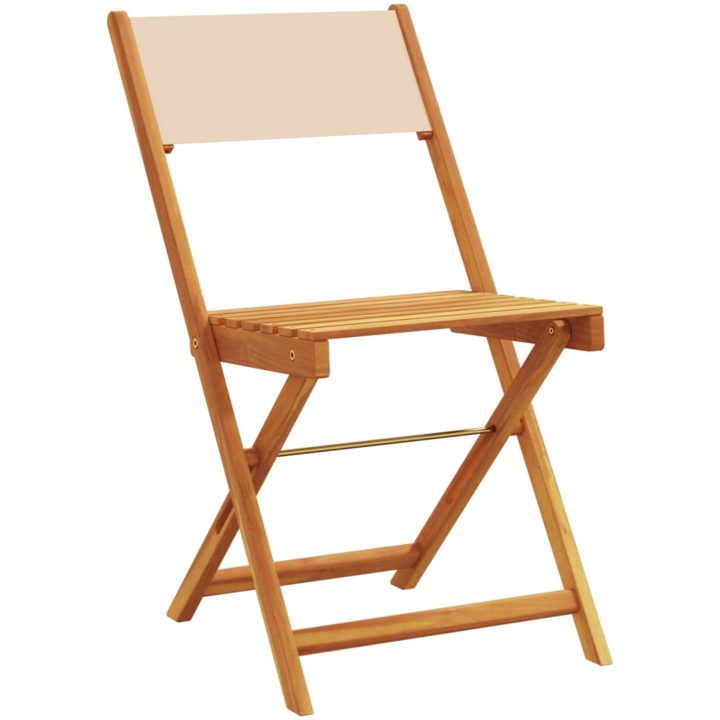 Caféset 3 delar beige tyg och massivt trä vidaXL 60 x 75 cm – bild 3