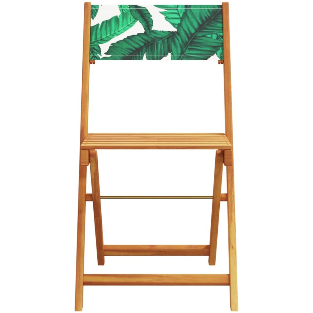 Caféset 3 delar bladmönster tyg och massivt trä vidaXL 60 x 75 cm – bild 4