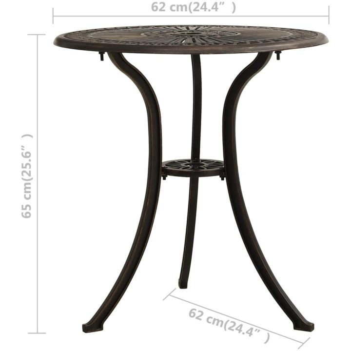 Caféset 3 delar gjuten aluminium brons vidaXL – bild 9
