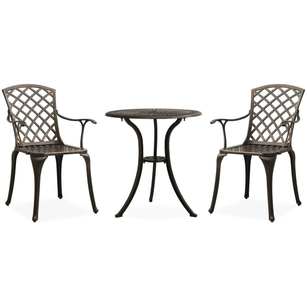 Caféset 3 delar gjuten aluminium brons vidaXL