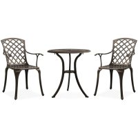 Caféset 3 delar gjuten aluminium brons vidaXL