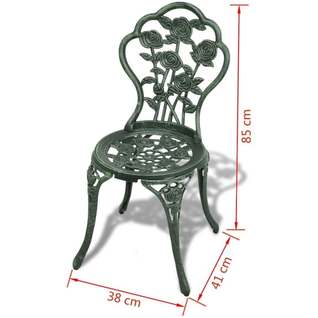 Caféset 3 delar gjuten aluminium grön vidaXL – bild 11