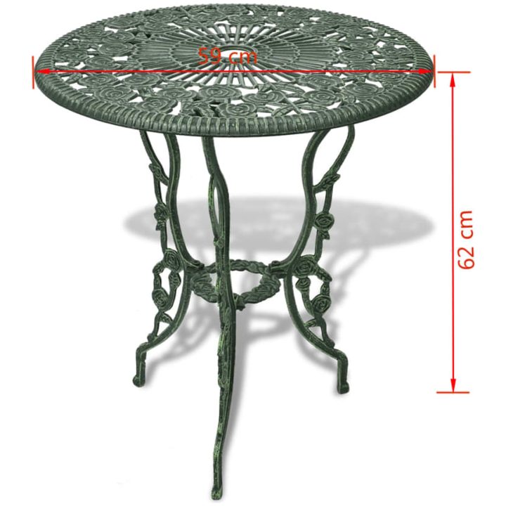 Caféset 3 delar gjuten aluminium grön vidaXL – bild 10