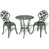 Caféset 3 delar gjuten aluminium grön vidaXL – miniatyr 1