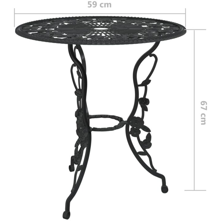 Caféset 3 delar gjuten aluminium svart vidaXL – bild 8