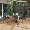 Caféset 3 delar gjuten aluminium svart vidaXL – miniatyr 1