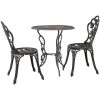 Caféset 3 delar gjuten aluminium vidaXL – miniatyr 1