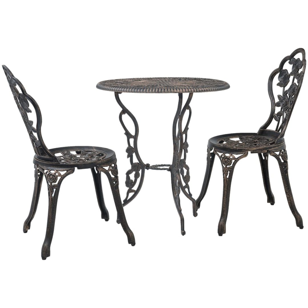 Caféset 3 delar gjuten aluminium vidaXL