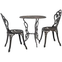 Caféset 3 delar gjuten aluminium vidaXL