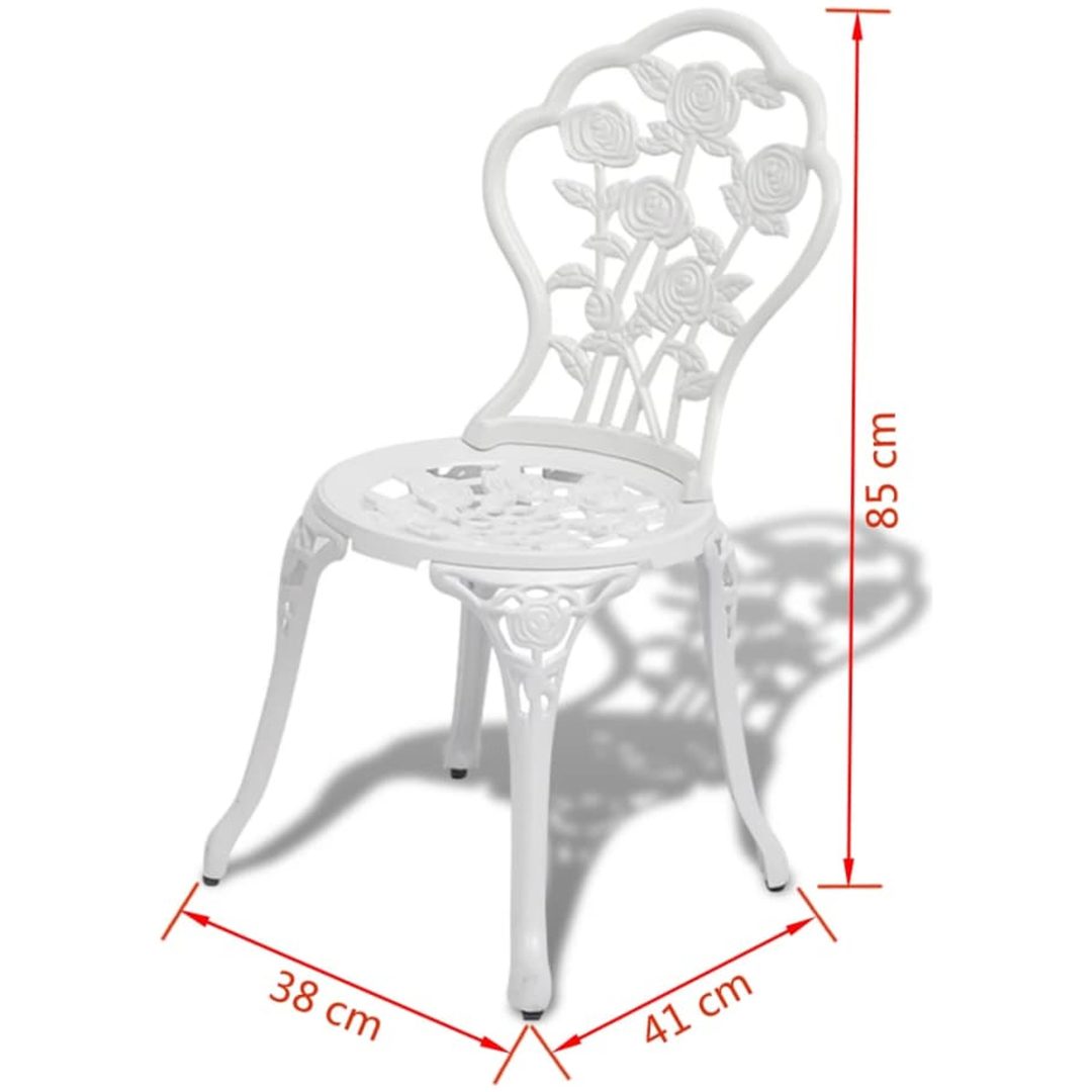 Caféset 3 delar gjuten aluminium vit vidaXL – bild 8