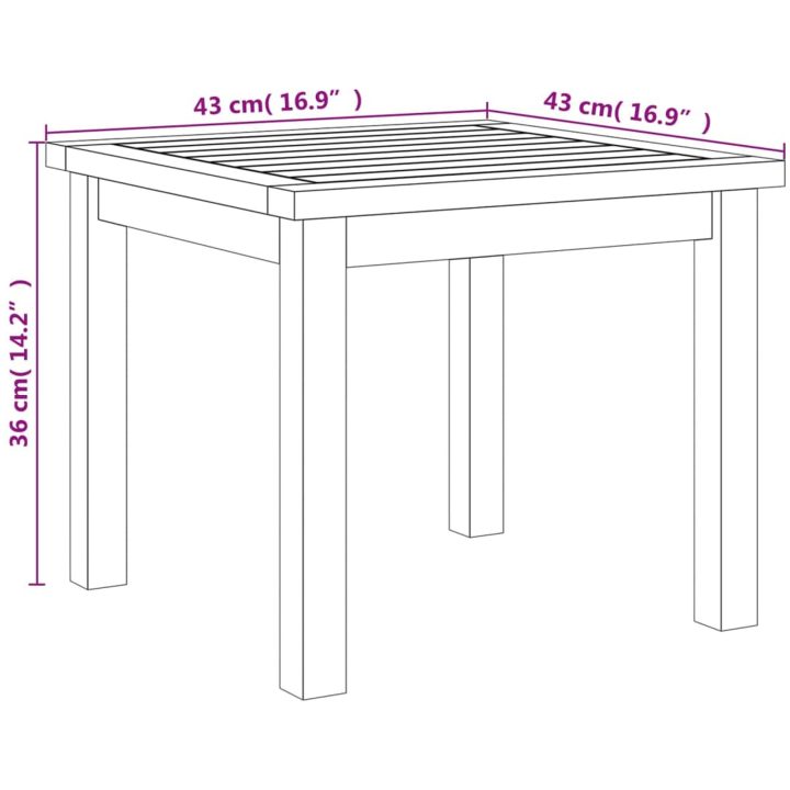 Caféset 3 delar grå konstrotting och akaciaträ vidaXL – bild 11