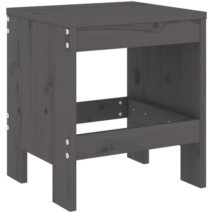 Caféset 3 delar grå massiv furu vidaXL – bild 4