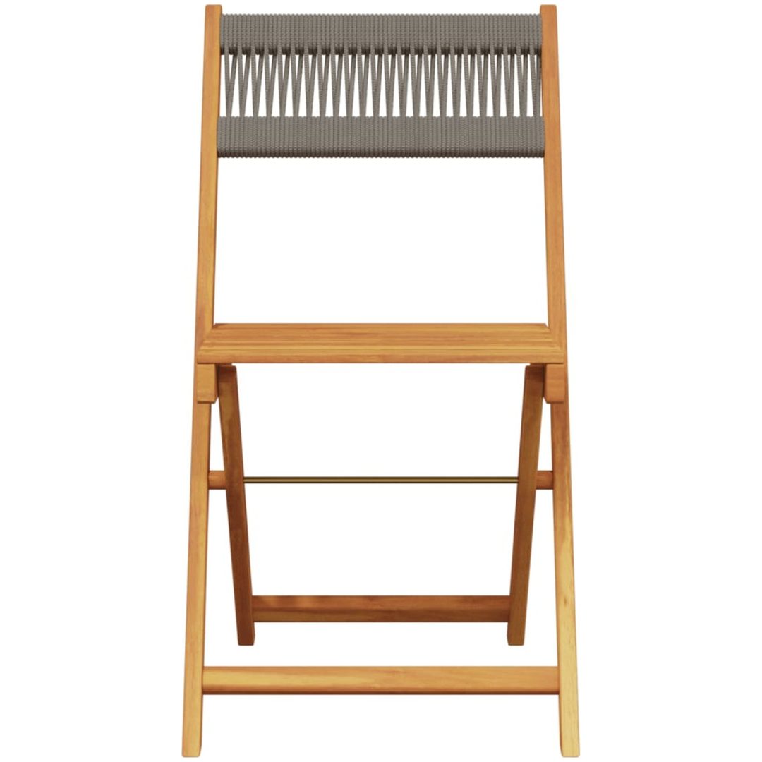 Caféset 3 delar grå polypropen och massivt trä vidaXL 60 x 75 cm – bild 4
