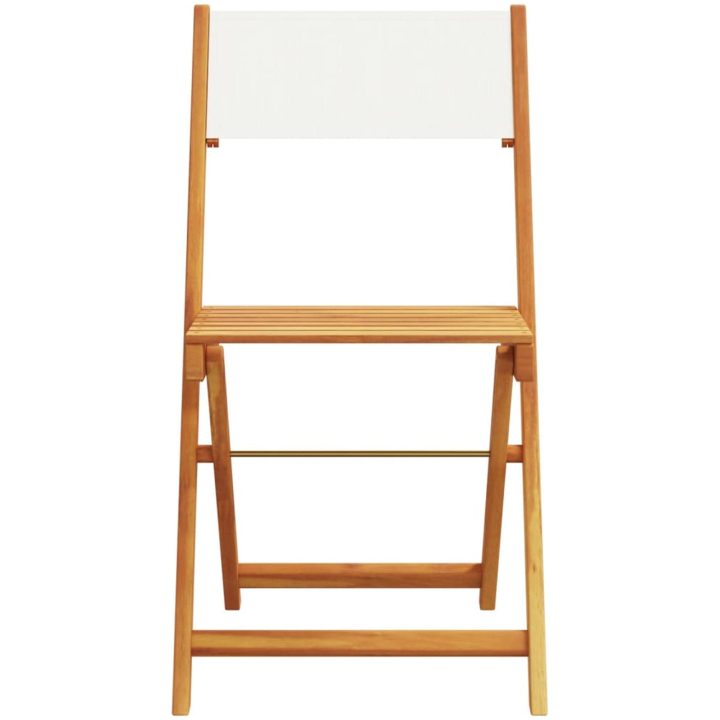 Caféset 3 delar gräddvit tyg och massivt trä vidaXL 60 x 75 cm – bild 4