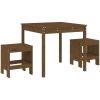 Caféset 3 delar honungsbrun massiv furu vidaXL – miniatyr 2